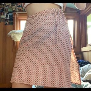 Wrap skirt with flower pattern